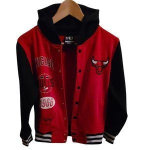 Vintage Chicago Bulls Snap Front Hoodie - Big Kids (8)